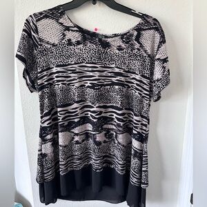 Shannon Ford Black and White Relaxed Fit Blouse